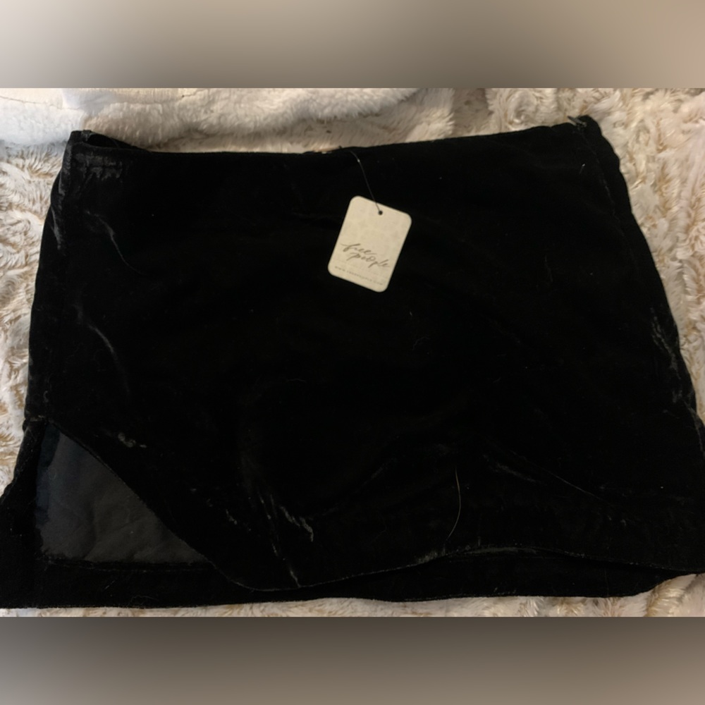 Shiny black mini skirt free people